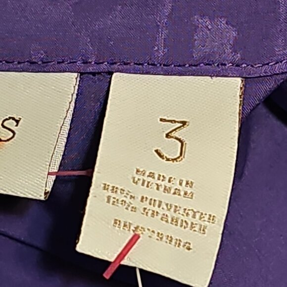 NWT Weekends By Chicos Classic Jacket Women's Size 3 XL Purple Full Front Zip - Picture 7 of 7